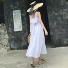 Summer Midi Womens Vacation Dresses Sleeveless Back With Bow