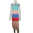 Knitted Women's Beachwear Dresses 112cm Multicolor Stitching