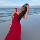Super Fairy Red 105cm Ladies Summer Beach Dresses
