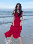 Super Fairy Red 105cm Ladies Summer Beach Dresses